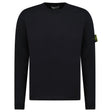 Stone Island Compass Badge Light Raw Hand Organic Cotton Jumper in Navy - Boinclo - Outlet Sale Under Retail