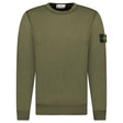 Stone Island Compass Badge Organic Cotton Crewneck Sweatshirt Military Green - Boinclo - Outlet Sale Under Retail