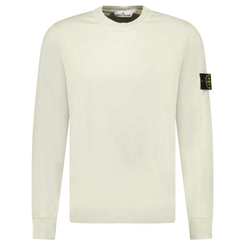 Stone Island Compass Badge Organic Cotton Crewneck Sweatshirt Sand - Boinclo - Outlet Sale Under Retail
