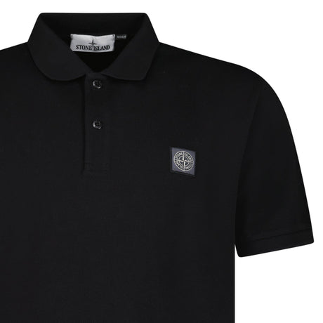 Stone Island Compass Badge Polo T-Shirt Regular Fit Black - Boinclo - Outlet Sale Under Retail