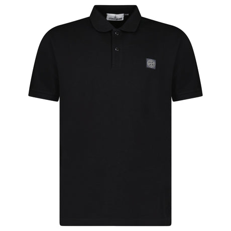 Stone Island Compass Badge Polo T-Shirt Regular Fit Black - Boinclo - Outlet Sale Under Retail