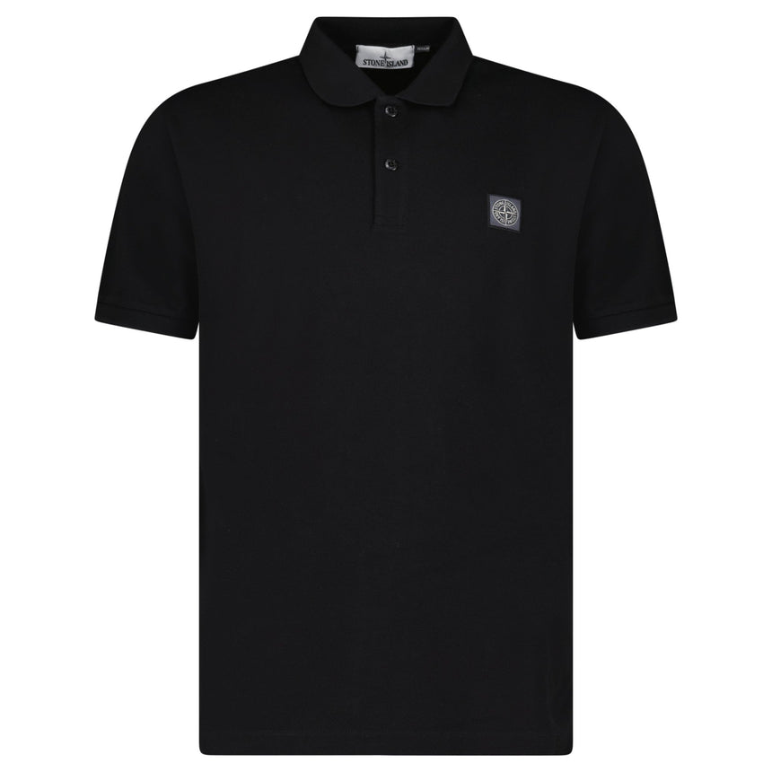 Stone Island Compass Badge Polo T-Shirt Regular Fit Black - Boinclo - Outlet Sale Under Retail