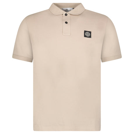 Stone Island Compass Badge Polo T-Shirt Slim Fit in Desert Beige - Boinclo - Outlet Sale Under Retail