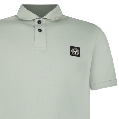 Stone Island Compass Badge Polo T-Shirt Slim Fit Sage - Boinclo - Outlet Sale Under Retail