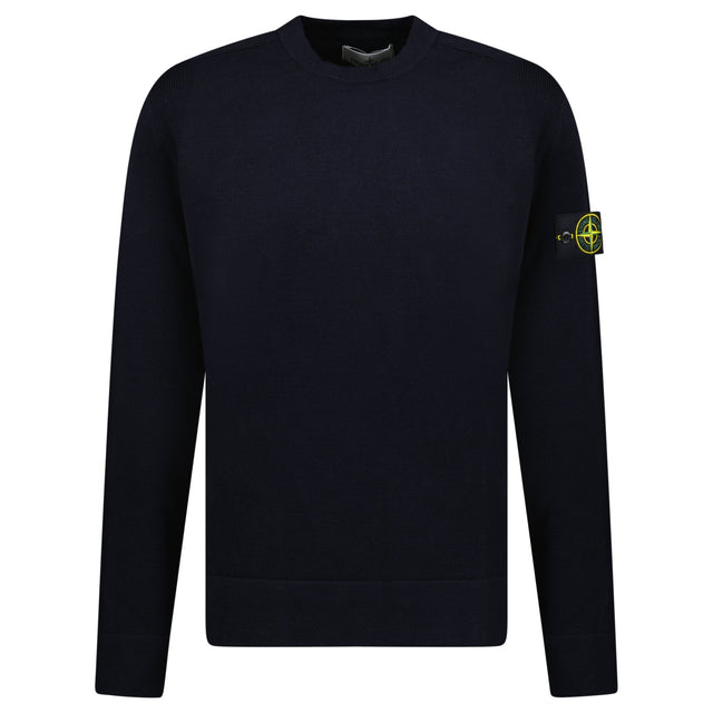 Stone Island Compass - Badge Wool Blend Jumper Navy - Boinclo - Outlet Sale Under Retail