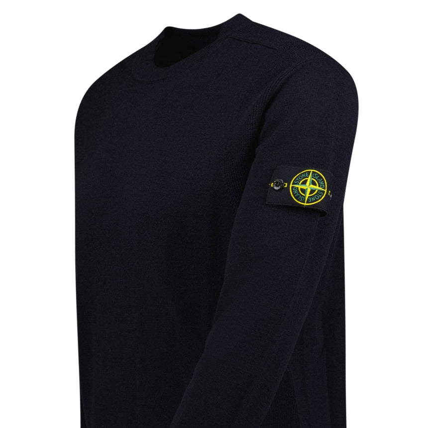 Stone Island Compass - Badge Wool Blend Jumper Navy - Boinclo - Outlet Sale Under Retail