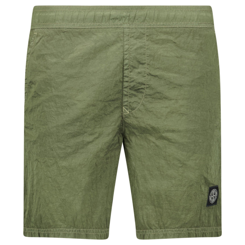 Stone Island Compass Chrome Swim Shorts Military Green - Boinclo - Outlet Sale Under Retail