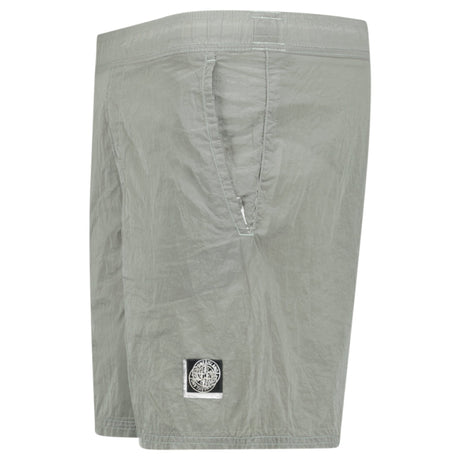 Stone Island Compass Chrome Swim Shorts Pearl Grey - Boinclo - Outlet Sale Under Retail