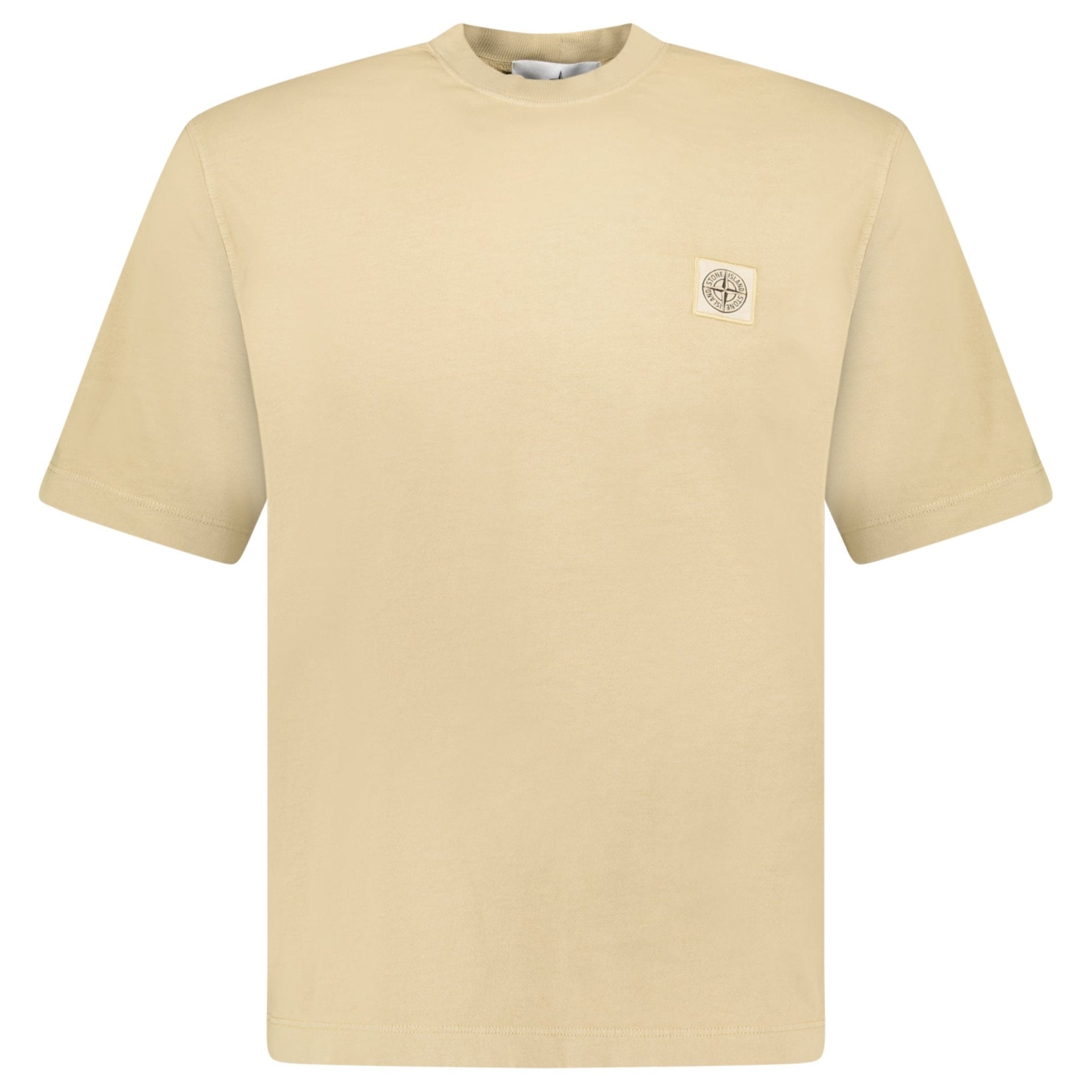 Color variation of Stone Island Compass Logo Patch T-Shirt in Biscuit