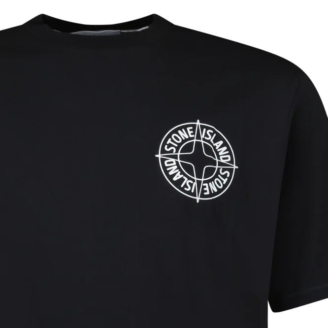 Stone Island Compass - Print Crewneck T-Shirt in Black - Boinclo - Outlet Sale Under Retail