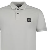 Stone Island Cotton Compass Logo Twin Tip Polo T-Shirt Grey - Boinclo - Outlet Sale Under Retail