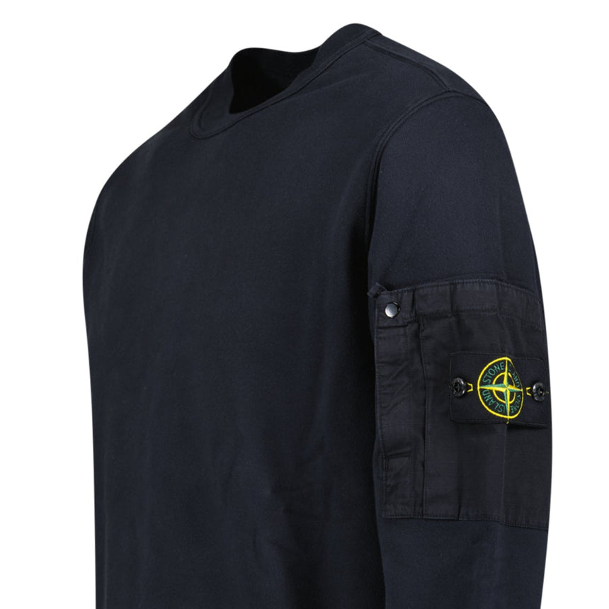 Stone Island Cotton Fleece Pocket Crewneck Sweatshirt in Navy - Boinclo - Outlet Sale Under Retail