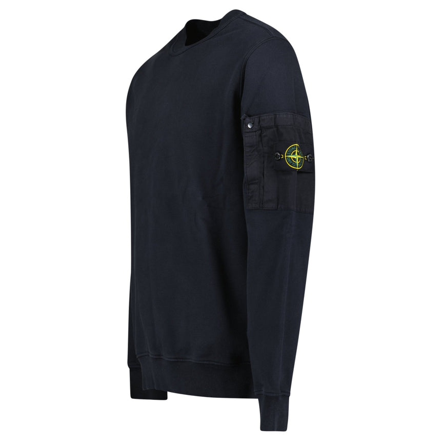 Stone Island Cotton Fleece Pocket Crewneck Sweatshirt in Navy - Boinclo - Outlet Sale Under Retail
