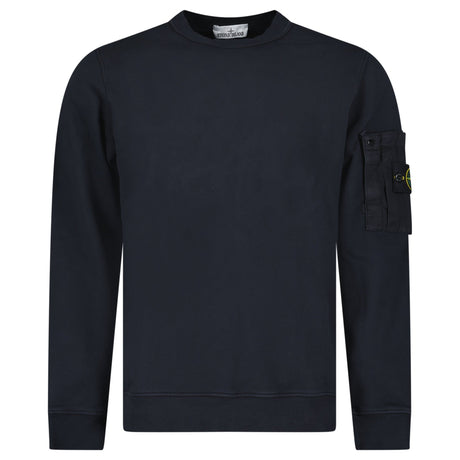 Stone Island Cotton Fleece Pocket Crewneck Sweatshirt in Navy - Boinclo - Outlet Sale Under Retail