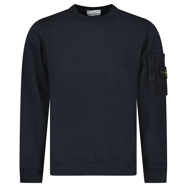 Stone Island Cotton Fleece Pocket Crewneck Sweatshirt in Navy - Boinclo - Outlet Sale Under Retail