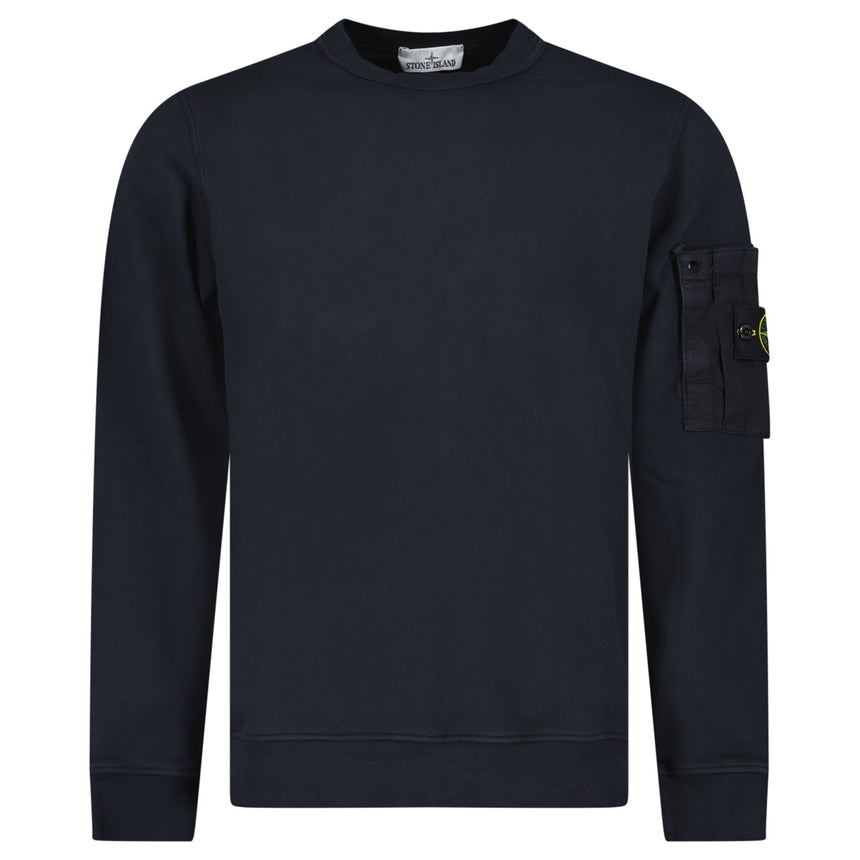 Stone Island Cotton Fleece Pocket Crewneck Sweatshirt in Navy - Boinclo - Outlet Sale Under Retail