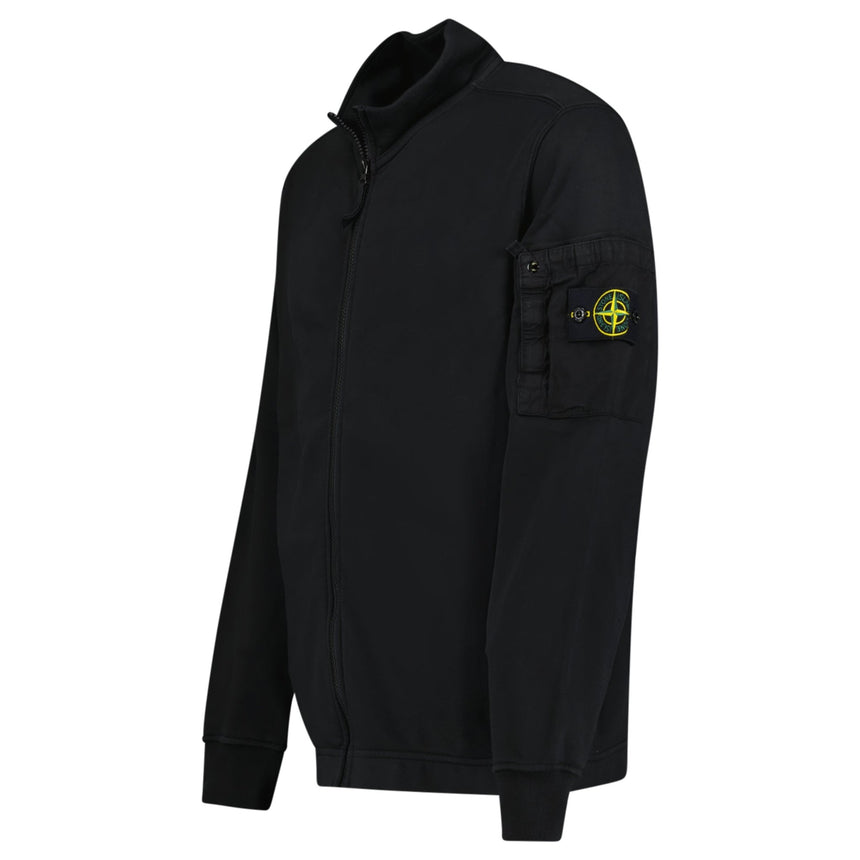 Stone Island Cotton Fleece Track Jacket in Black - Boinclo - Outlet Sale Under Retail