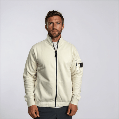 Stone Island Cotton Fleece Track Jacket in Ivory - Boinclo - Outlet Sale Under Retail