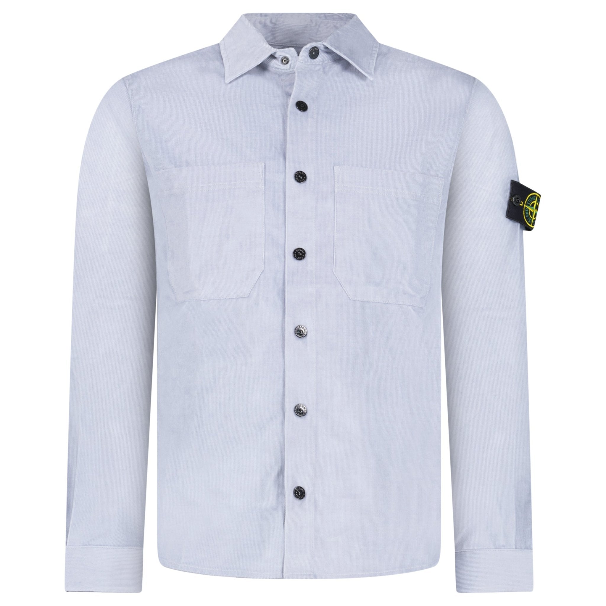 Color variation of Stone Island Cotton Micro-Corduroy Overshirt in Avio Blue
