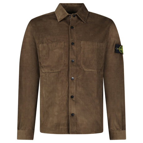 Stone Island Cotton Micro-Corduroy Overshirt in Shadow Brown - Boinclo - Outlet Sale Under Retail