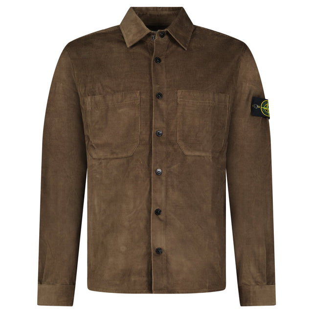 Stone Island Cotton Micro-Corduroy Overshirt in Shadow Brown - Boinclo - Outlet Sale Under Retail