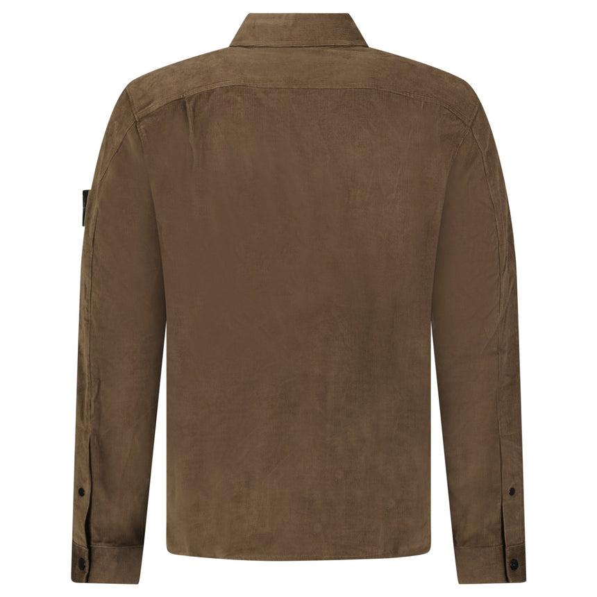 Stone Island Cotton Micro-Corduroy Overshirt in Shadow Brown - Boinclo - Outlet Sale Under Retail