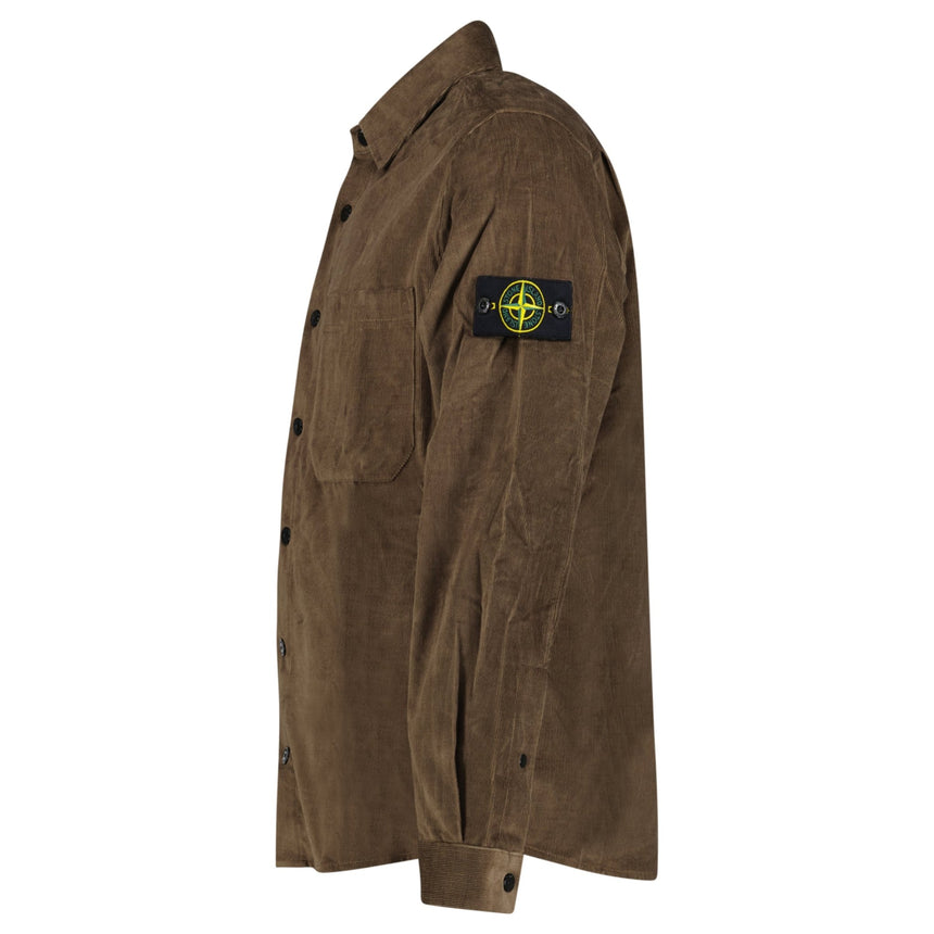 Stone Island Cotton Micro-Corduroy Overshirt in Shadow Brown - Boinclo - Outlet Sale Under Retail