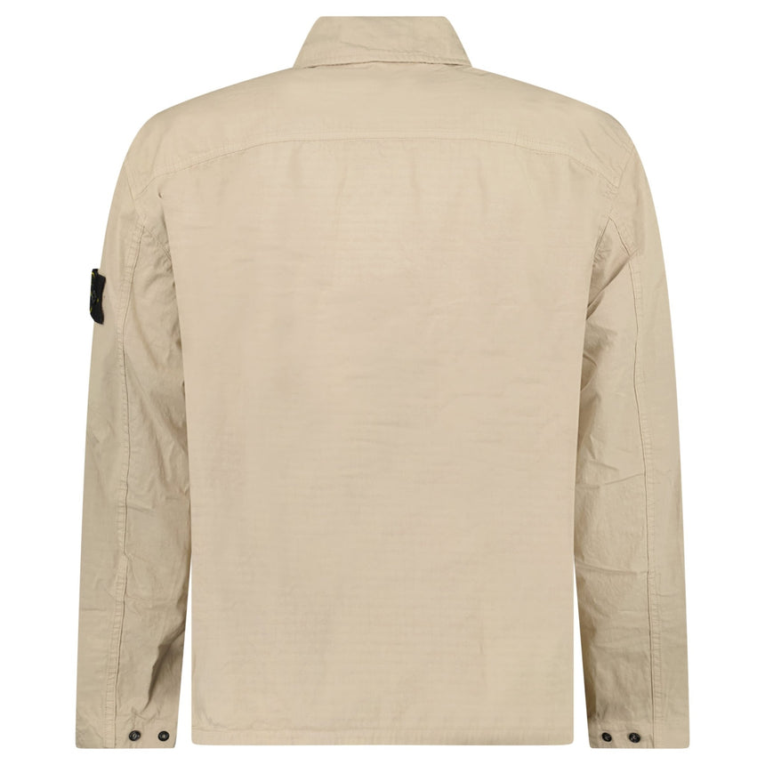 Stone Island Cotton Ripstop Zip Overshirt in Desert Beige - Boinclo - Outlet Sale Under Retail