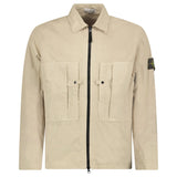 Stone Island Cotton Ripstop Zip Overshirt in Desert Beige - Boinclo - Outlet Sale Under Retail