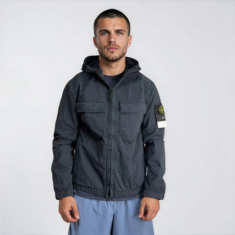 Stone Island Cotton Twill Hooded Jacket in Navy - Boinclo - Outlet Sale Under Retail
