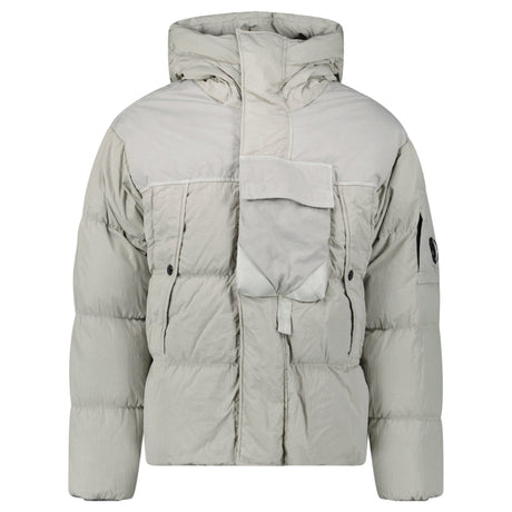 CP Company Eco - Chrome R Mixed Hooded Down Jacket Grey - Boinclo - Outlet Sale Under Retail
