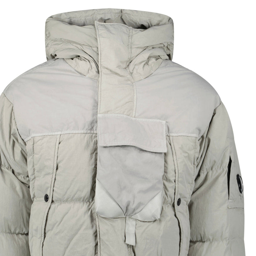 CP Company Eco - Chrome R Mixed Hooded Down Jacket Grey - Boinclo - Outlet Sale Under Retail