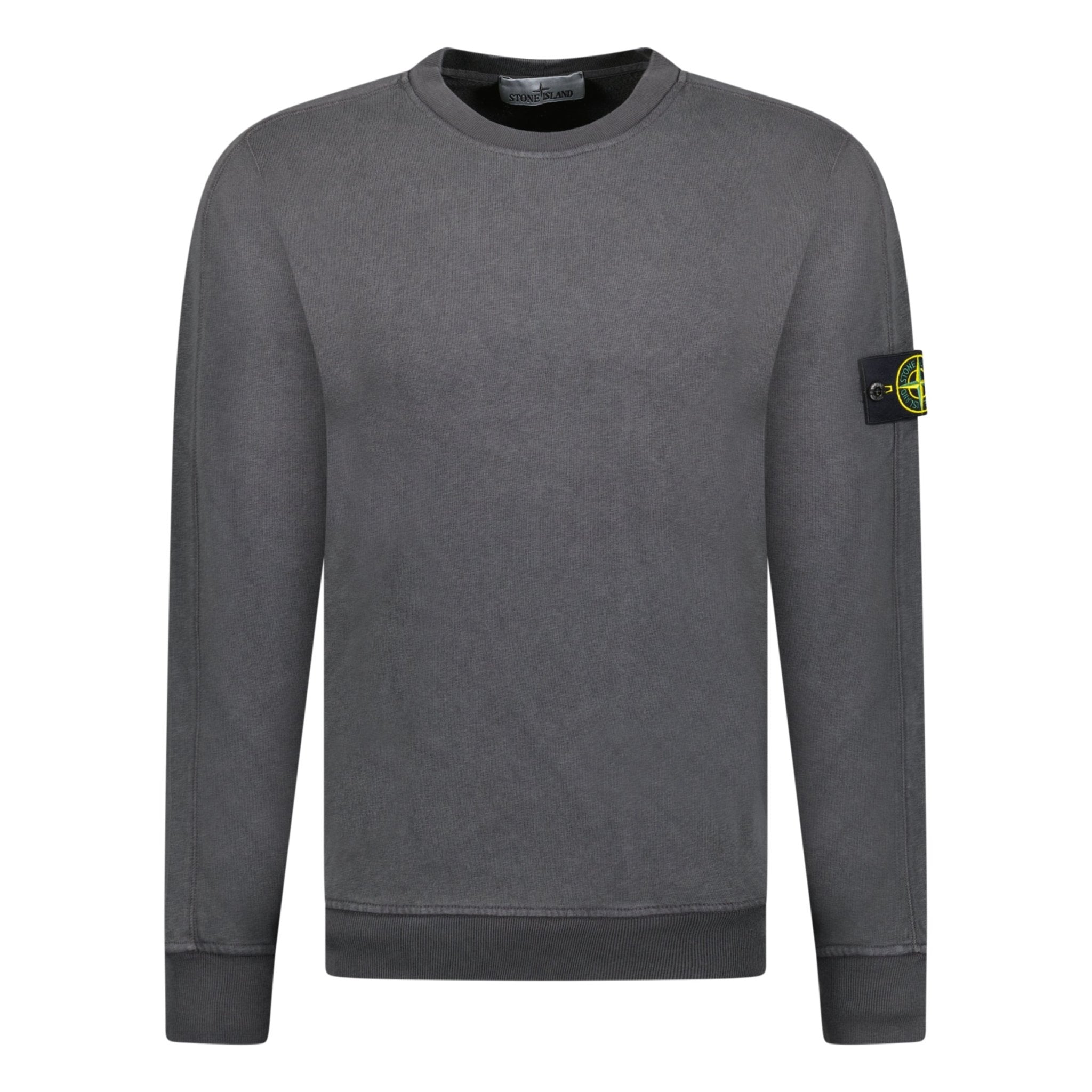 Neck Sweatshirt Mens Stone Island Jumper Grey Stone Island Crew