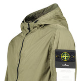 Stone Island Crinkle Reps NY Hooded Jacket in Military Green - Boinclo - Outlet Sale Under Retail