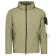 Stone Island Crinkle Reps NY Hooded Jacket in Military Green - Boinclo - Outlet Sale Under Retail