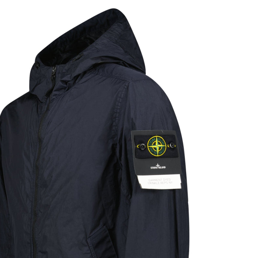 Stone Island Crinkle Reps NY Hooded Jacket in Navy - Boinclo - Outlet Sale Under Retail