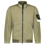 Stone Island Crinkle Reps NY Stand Collar Jacket in Military Green - Boinclo - Outlet Sale Under Retail