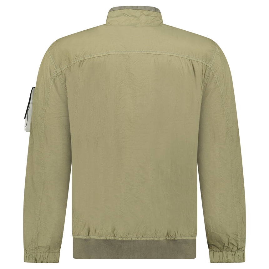 Stone Island Crinkle Reps NY Stand Collar Jacket in Military Green - Boinclo - Outlet Sale Under Retail