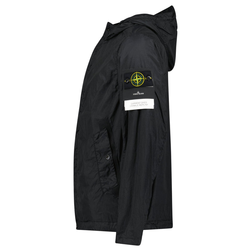 Stone Island Crinkle Reps R - NY Hooded Jacket in Black - Boinclo - Outlet Sale Under Retail