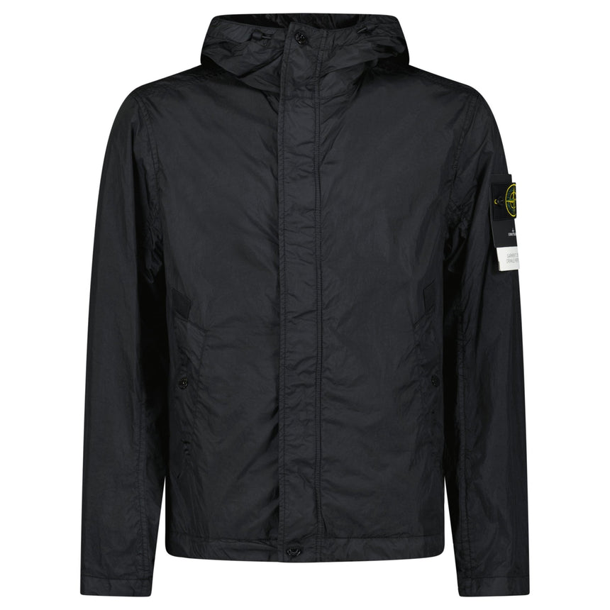 Stone Island Crinkle Reps R - NY Hooded Jacket in Black - Boinclo - Outlet Sale Under Retail