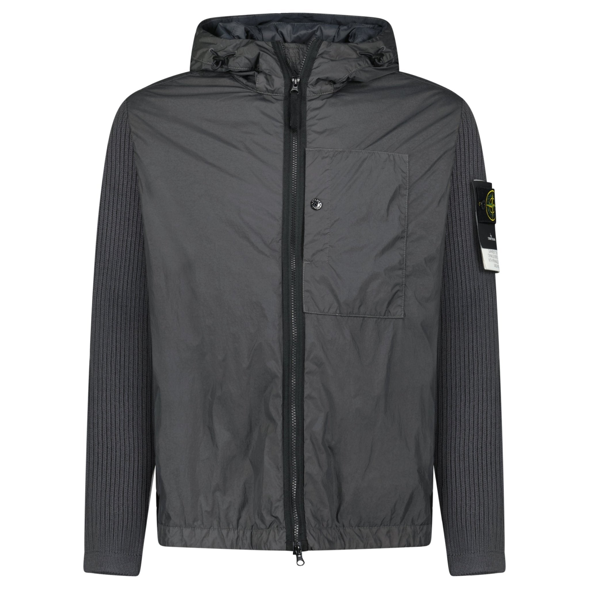 Stone Island Crinkle Reps R-NY Wind Resistant Jacket in Lead Grey