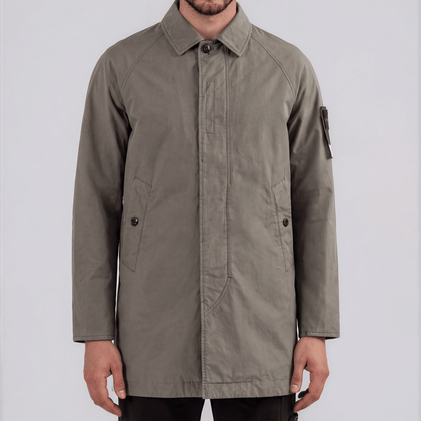 Stone Island David-TC Coat in Khaki Green - Boinclo - Outlet Sale Under Retail