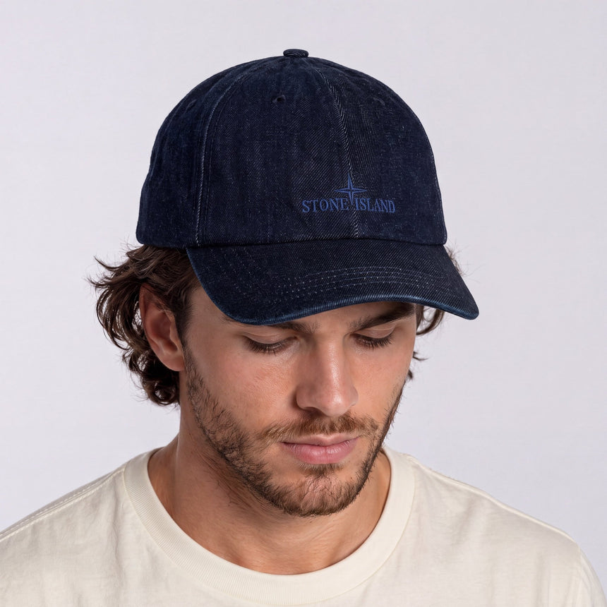 Stone Island Denim-Rinsed Baseball Cap in Blue - Boinclo - Outlet Sale Under Retail