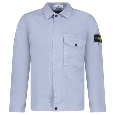 Stone Island Dense Cotton Twill-TC Overshirt in Air Force Blue - Boinclo - Outlet Sale Under Retail