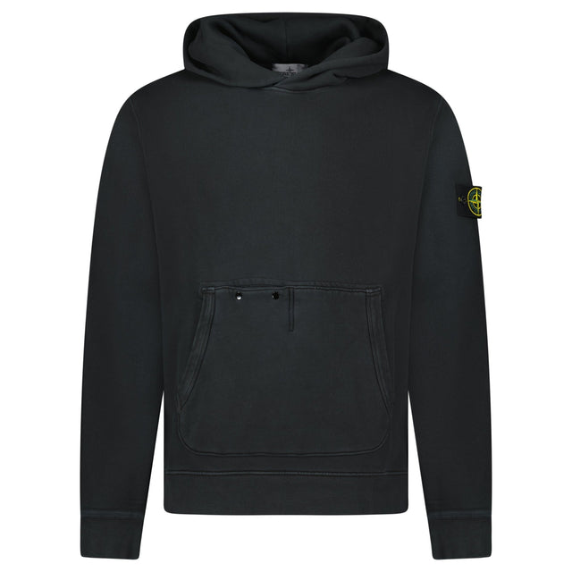 Stone Island Diagonal Fleece Old Effect Hoodie in Black - Boinclo - Outlet Sale Under Retail