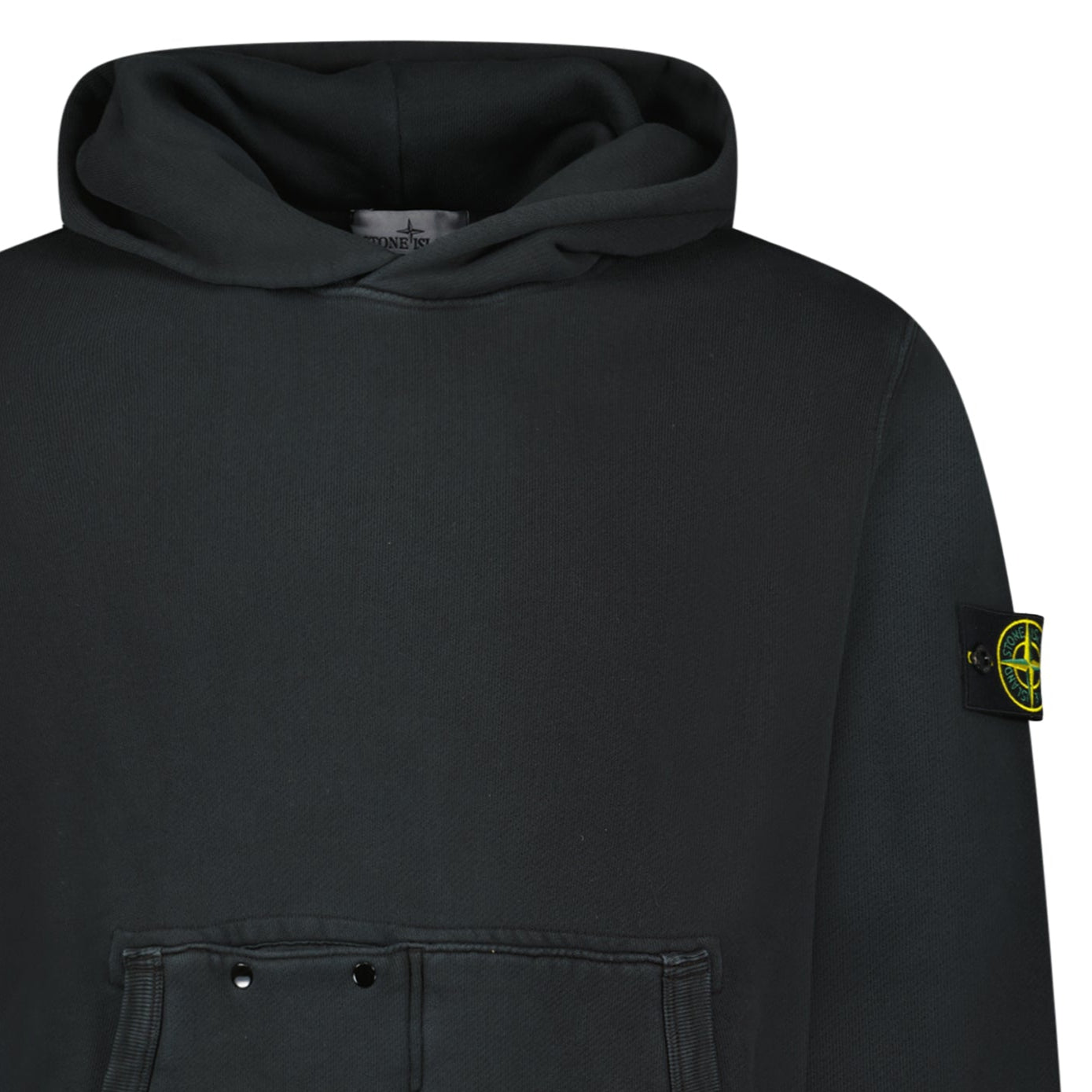 Stone Island Diagonal Fleece Old Effect Hoodie in Black - Outlet