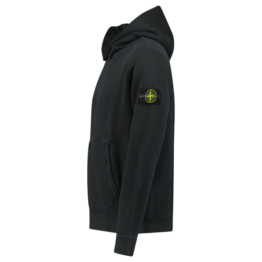 Stone Island Diagonal Fleece Old Effect Hoodie in Black - Boinclo - Outlet Sale Under Retail