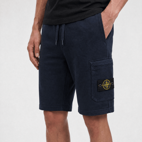 Stone Island Fleece Bermuda Cotton Shorts in Navy - Boinclo - Outlet Sale Under Retail
