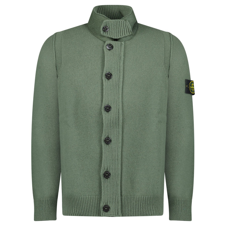 Stone Island Full Zip Up Knit Button Cardigan Musk Green - Boinclo - Outlet Sale Under Retail