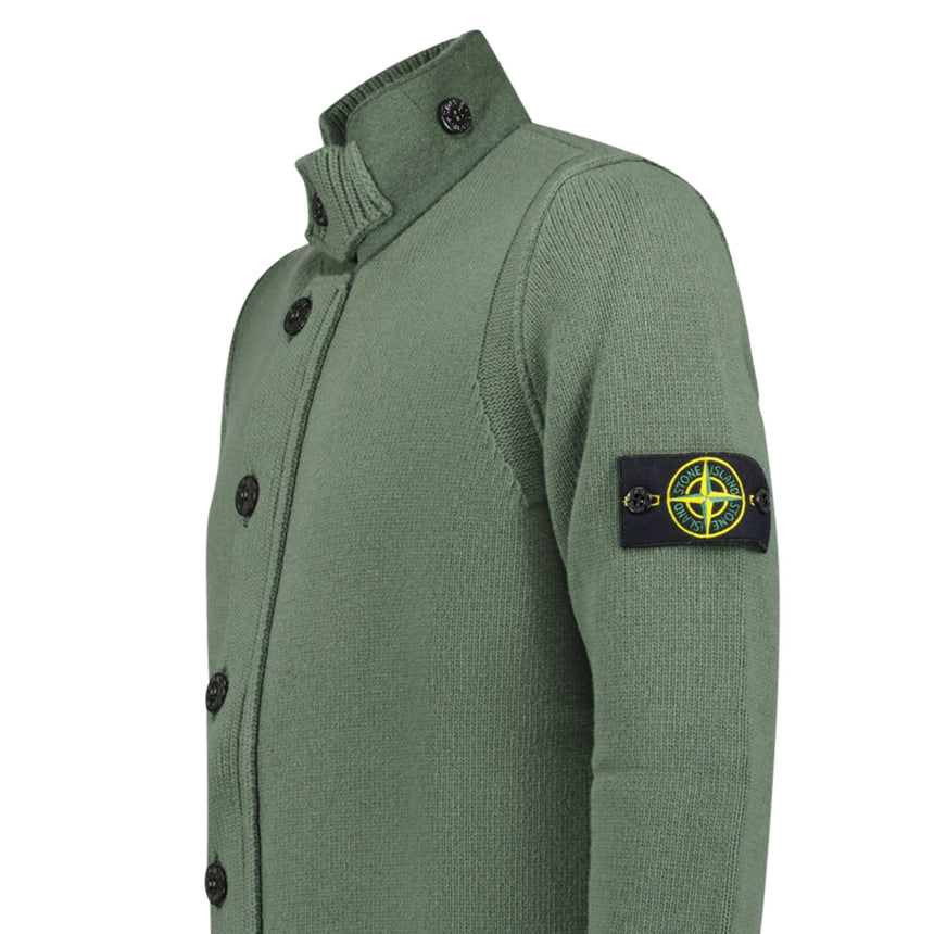 Stone Island Full Zip Up Knit Button Cardigan Musk Green - Boinclo - Outlet Sale Under Retail